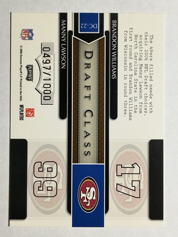 2006 Playoff Contenders Draft Class #22 Brandon Williams/Manny Lawson
