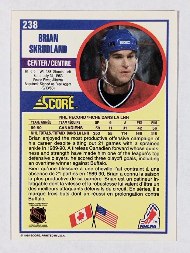 1990-91 Score Canadian #238 Brian Skrudland