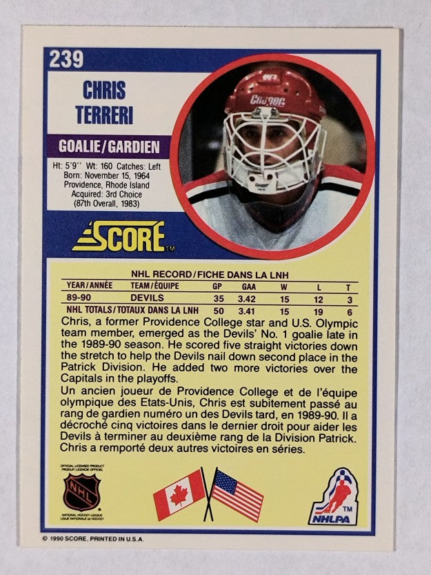 1990-91 Score Canadian #239 Chris Terreri RC