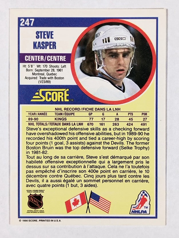 1990-91 Score Canadian #247 Steve Kasper