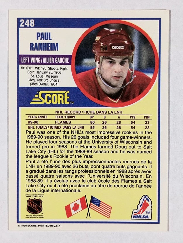 1990-91 Score Canadian #248 Paul Ranheim RC
