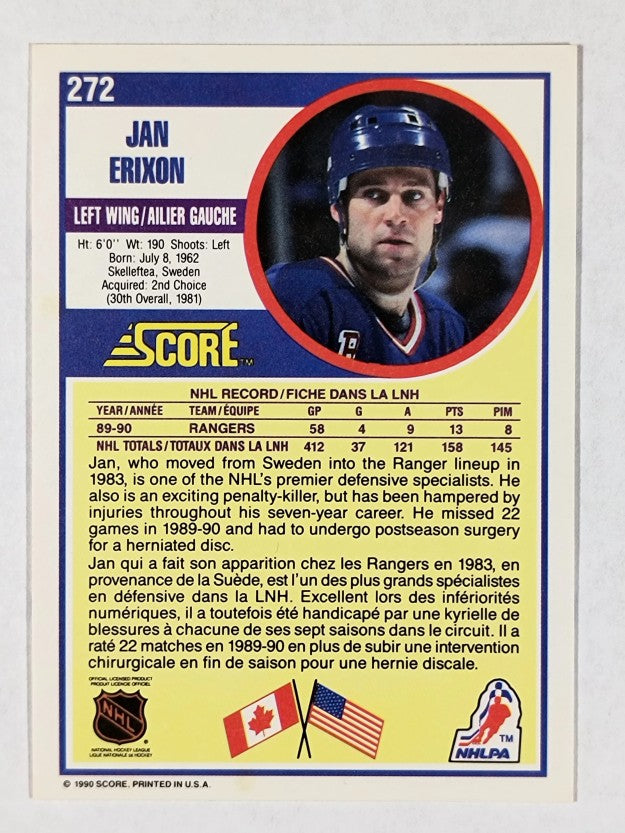 1990-91 Score Canadian #272 Jan Erixon