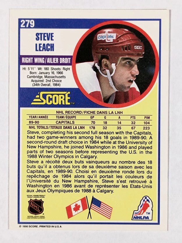 1990-91 Score Canadian #279 Stephen Leach