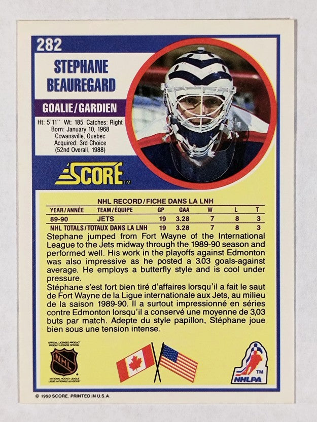 1990-91 Score Canadian #282 Steph Beauregard RC