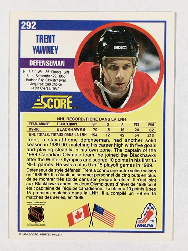 1990-91 Score Canadian #292 Trent Yawney