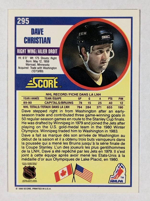 1990-91 Score Canadian #295 Dave Christian
