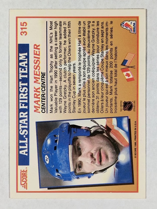 1990-91 Score Canadian #315 Mark Messier AS1