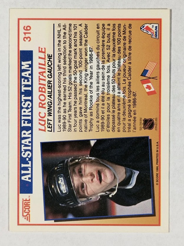 1990-91 Score Canadian #316 Luc Robitaille AS1