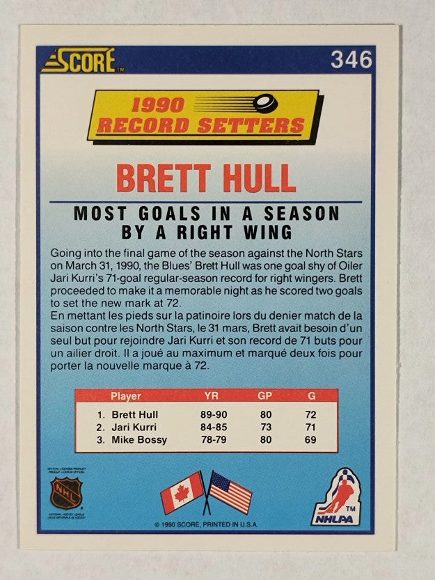1990-91 Score Canadian #346 Brett Hull RB