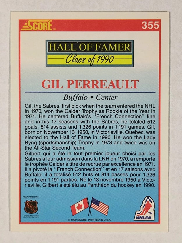 1990-91 Score Canadian #355 Gilbert Perreault HOF