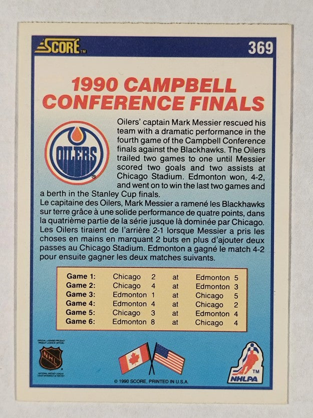 1990-91 Score Canadian #369 Edmonton Oilers/Chicago Blackhawks
