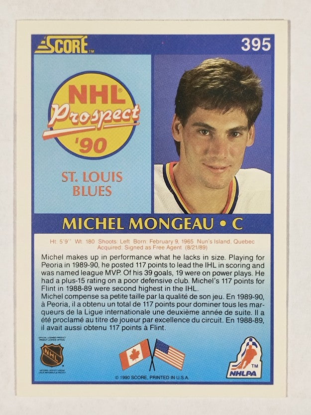 1990-91 Score Canadian #395 Michel Mongeau RC