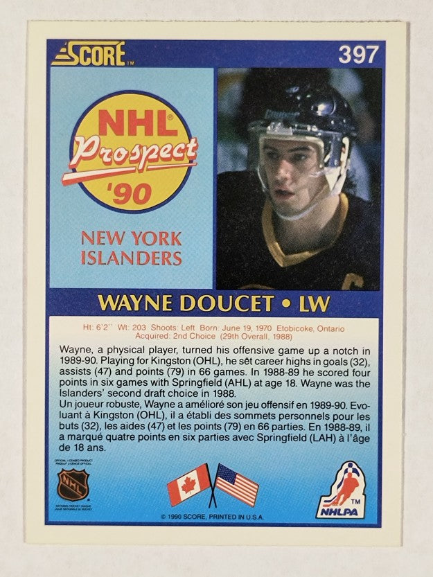 1990-91 Score Canadian #397 Wayne Doucet RC