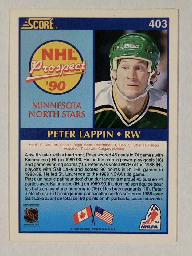 1990-91 Score Canadian #403 Peter Lappin RC