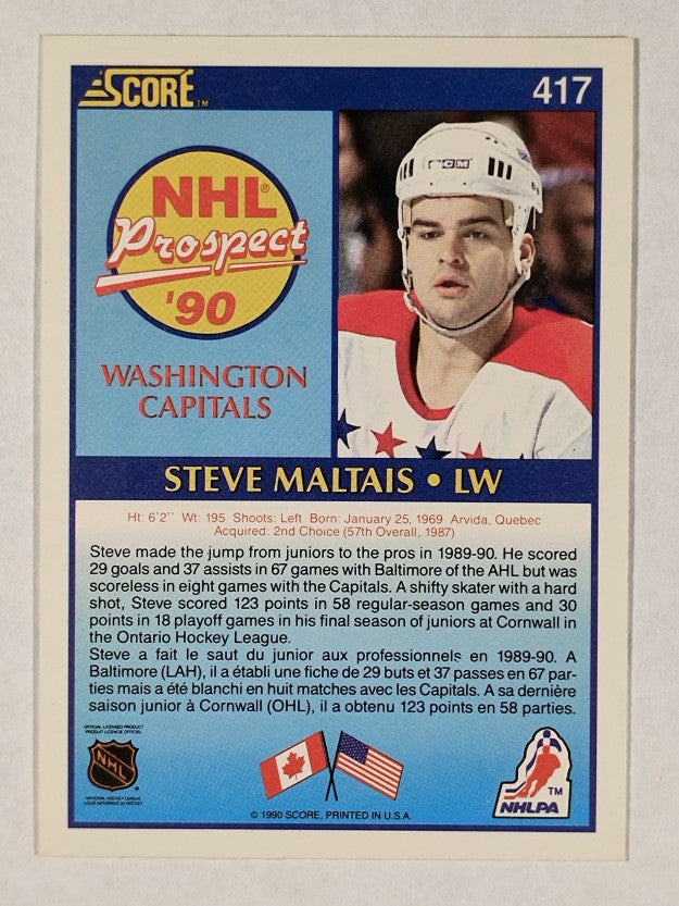 1990-91 Score Canadian #417 Steve Maltais RC