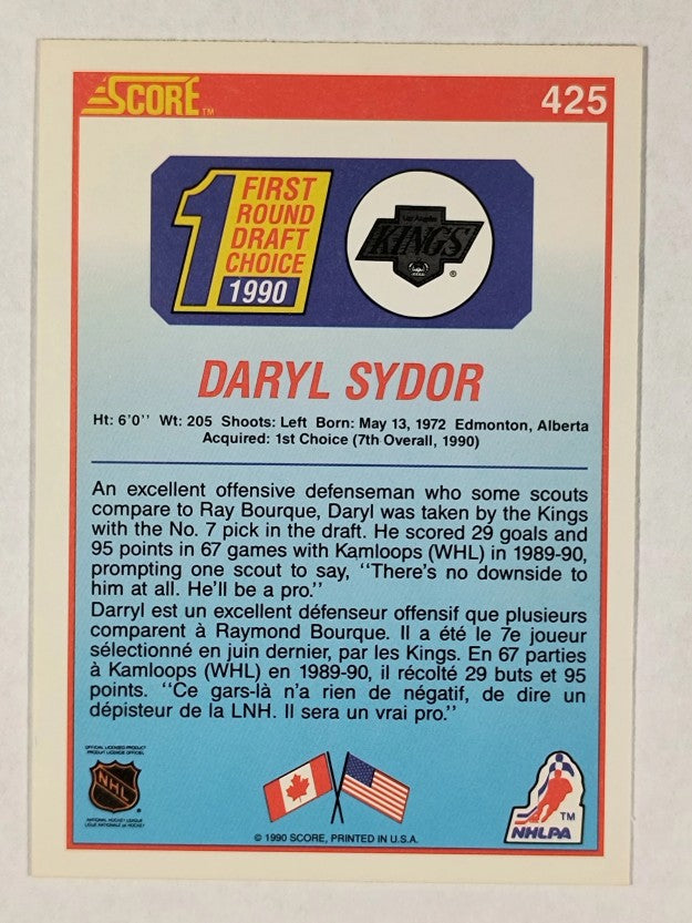 1990-91 Score Canadian #425 Darryl Sydor RC