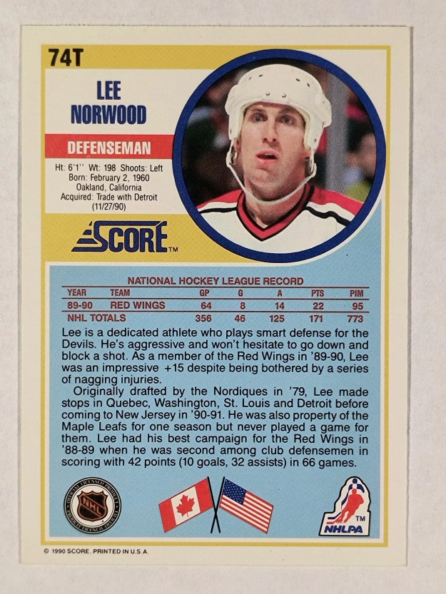 1990-91 Score Rookie Traded #74T Lee Norwood