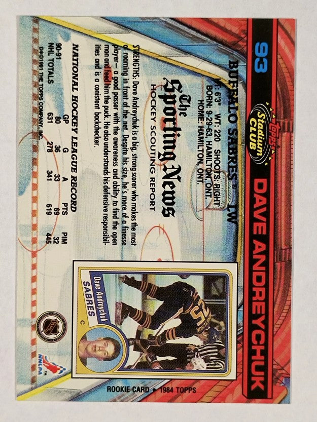 1991-92 Stadium Club #93 Dave Andreychuk