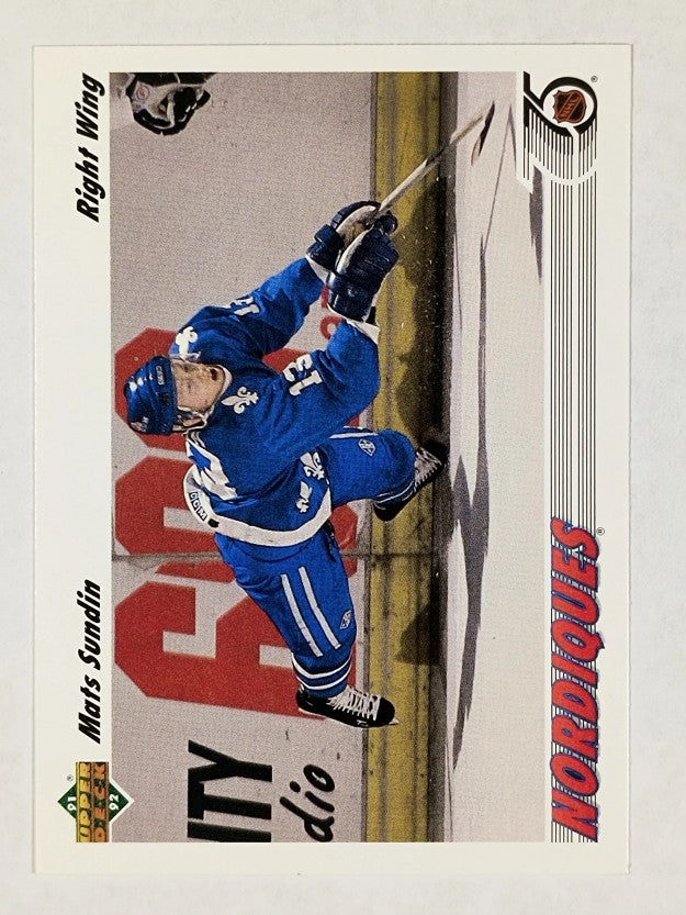 1991-92 Upper Deck #134 Mats Sundin