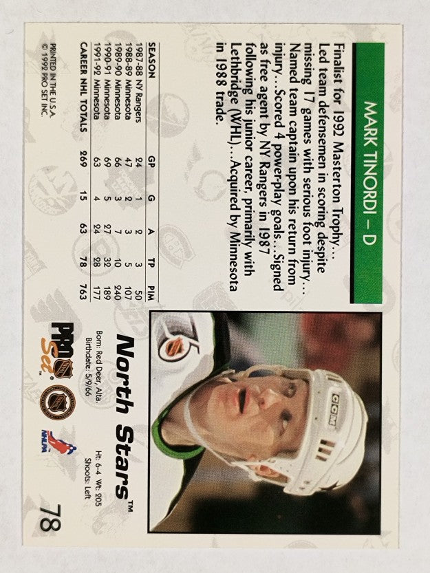 1992-93 Pro Set #78 Mark Tinordi