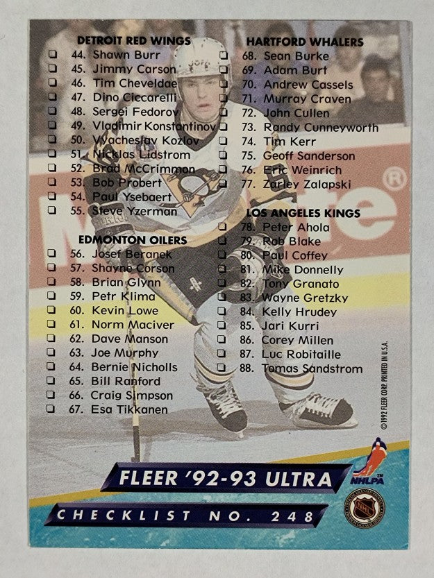 1992-93 Ultra #248 Checklist 1