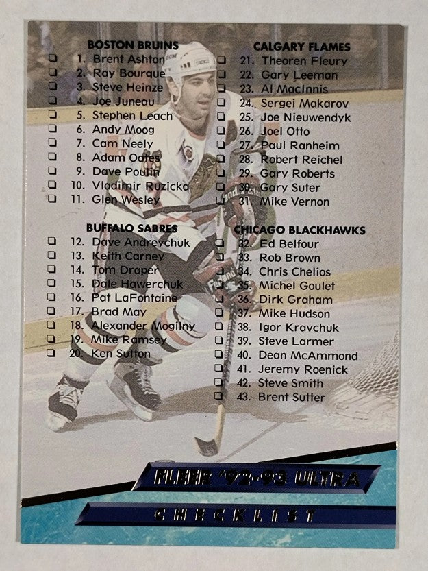 1992-93 Ultra #248 Checklist 1
