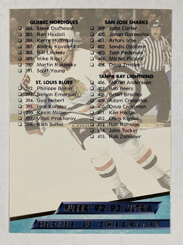 1992-93 Ultra #450 Checklist 6