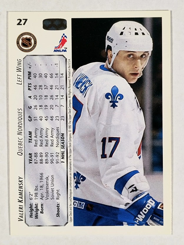 1992-93 Upper Deck #27 Valeri Kamensky