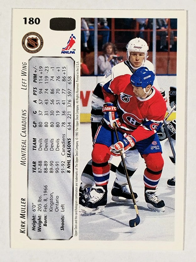 1992-93 Upper Deck #180 Kirk Muller