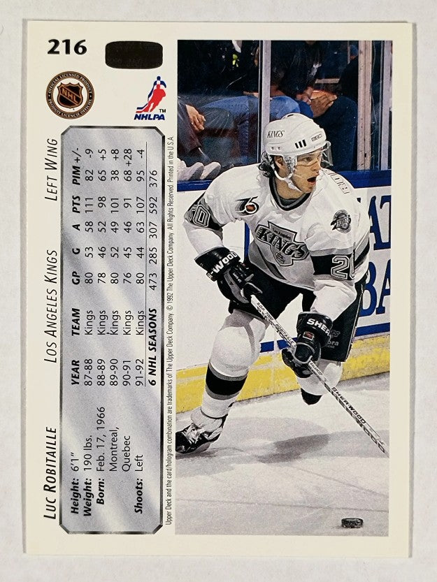 1992-93 Upper Deck #216 Luc Robitaille