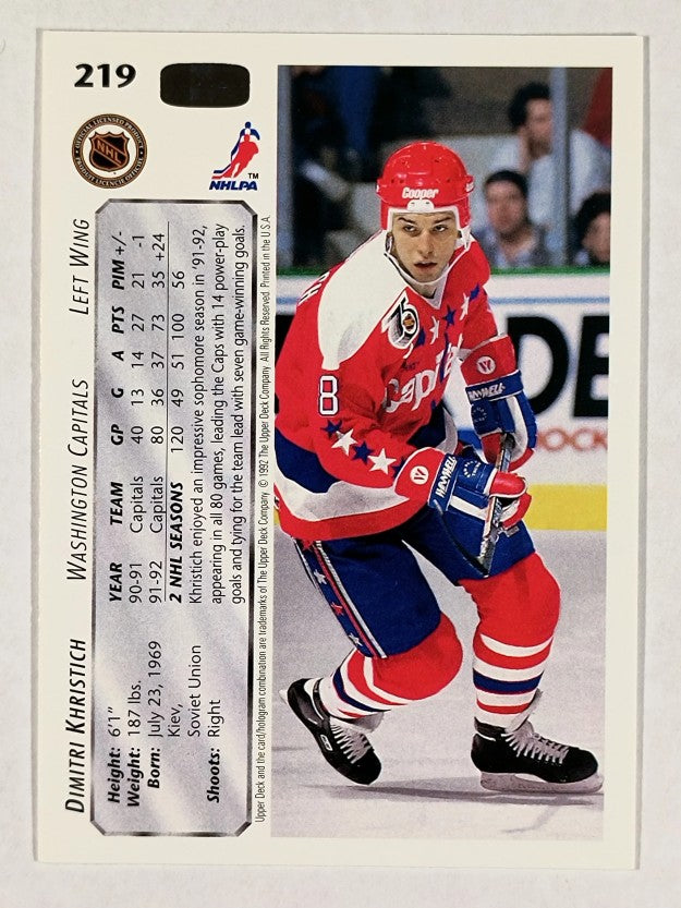 1992-93 Upper Deck #219 Dimitri Khristich
