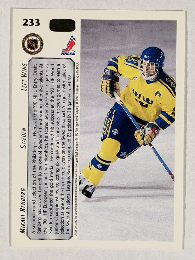 1992-93 Upper Deck #233 Mikael Renberg RC