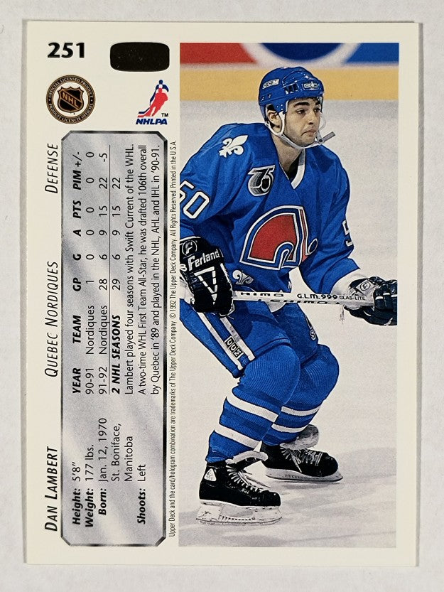 1992-93 Upper Deck #251 Dan Lambert