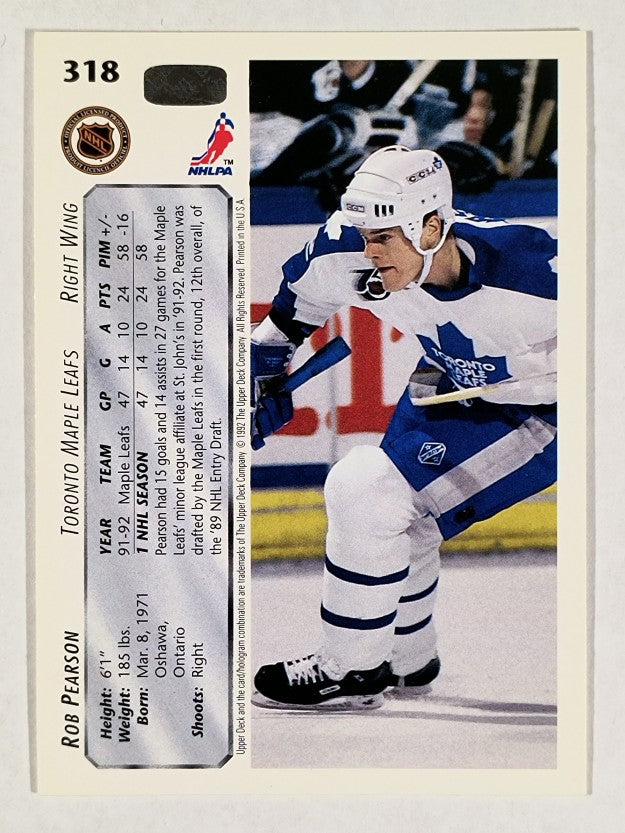 1992-93 Upper Deck #318 Rob Pearson