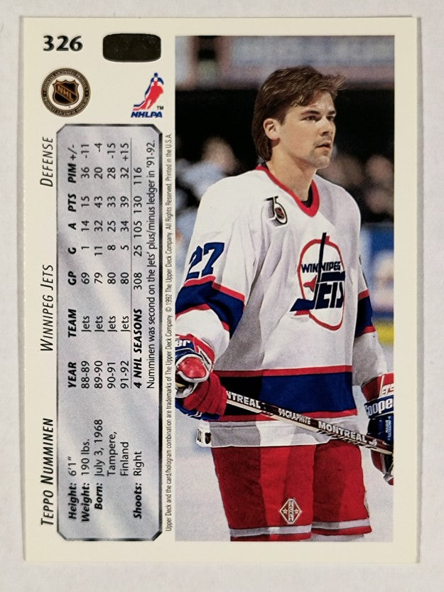 1992-93 Upper Deck #326 Teppo Numminen