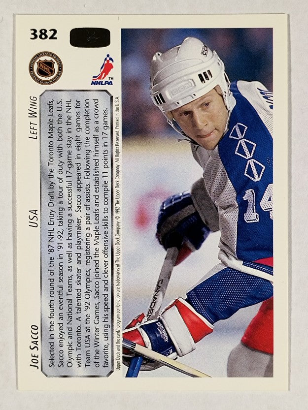 1992-93 Upper Deck #382 Joe Sacco