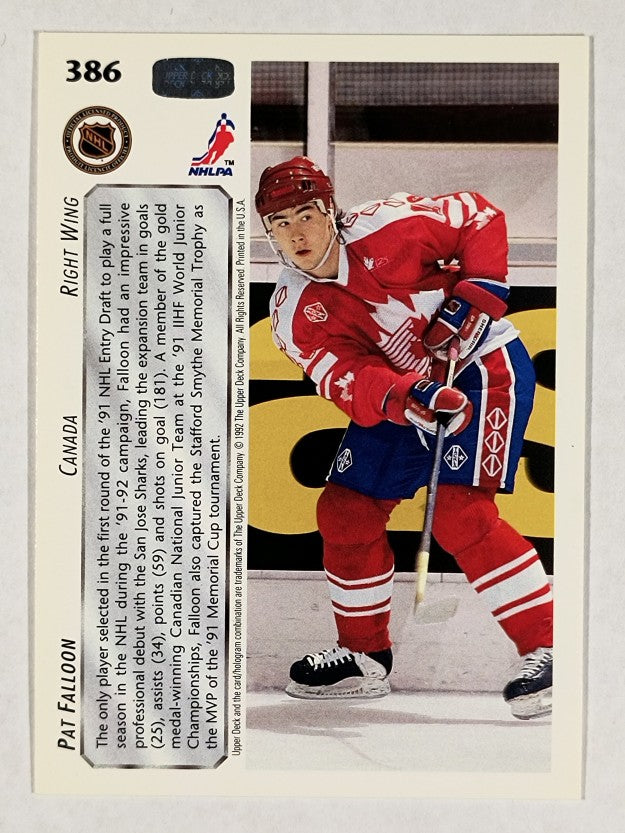 1992-93 Upper Deck #386 Pat Falloon
