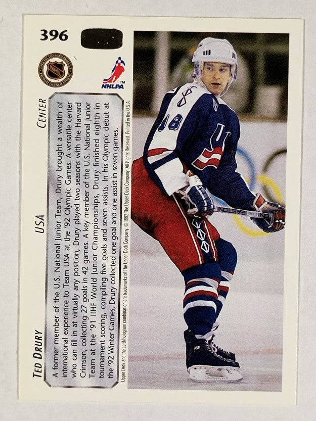 1992-93 Upper Deck #396 Ted Drury RC
