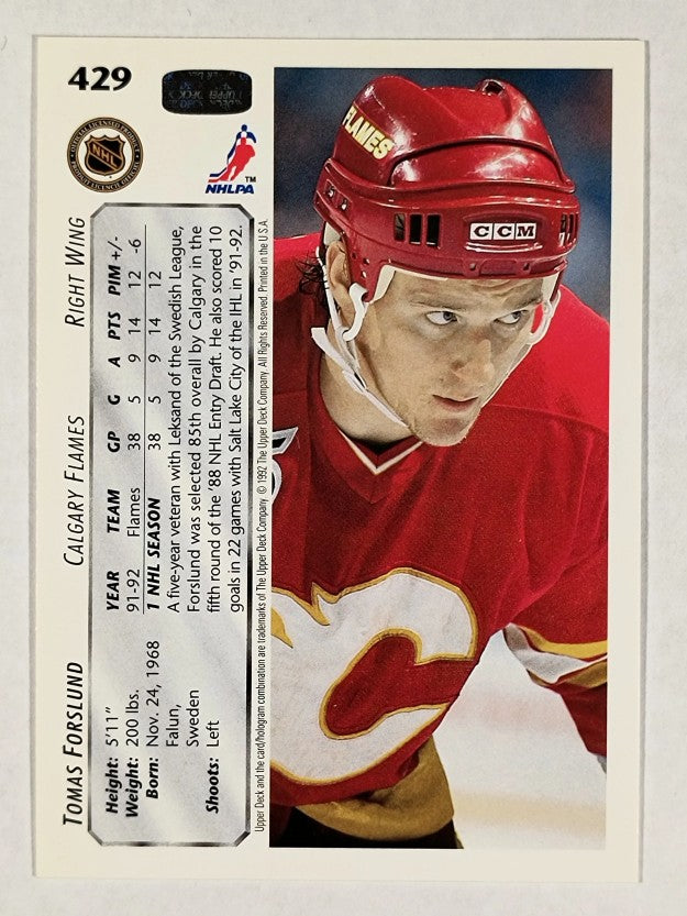 1992-93 Upper Deck #429 Tomas Forslund