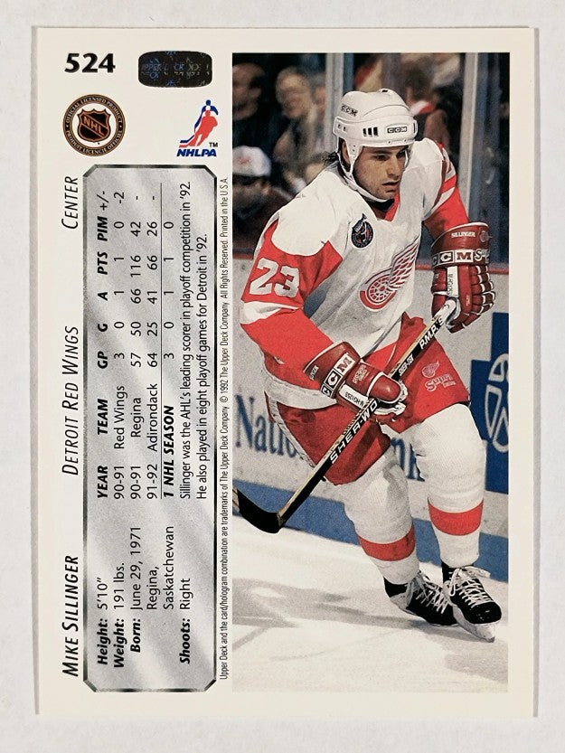 1992-93 Upper Deck #524 Mike Sillinger