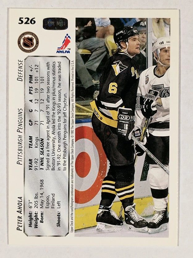 1992-93 Upper Deck #526 Peter Ahola