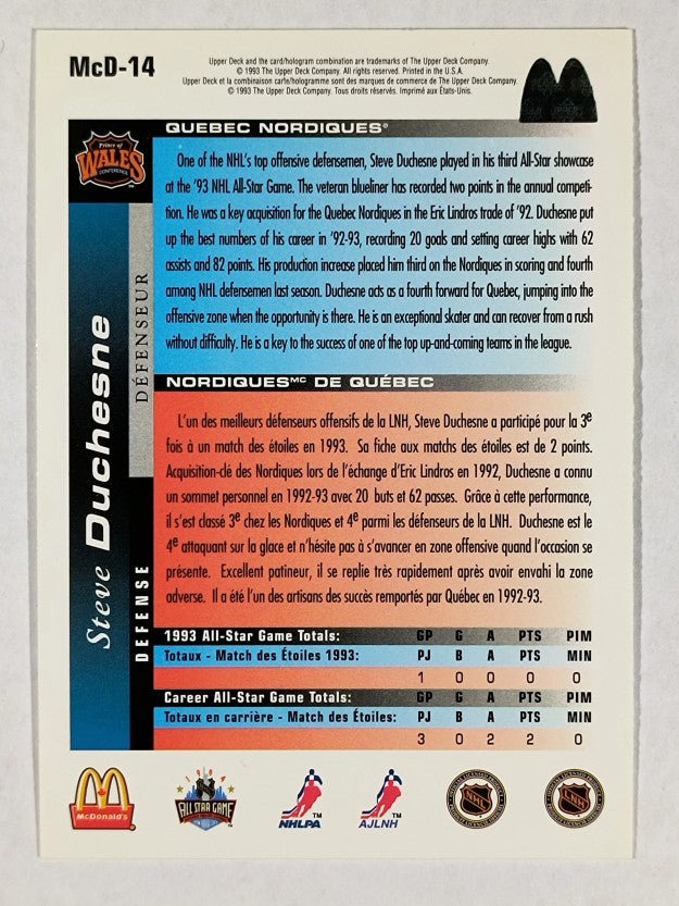 1993-94 McDonald's Upper Deck #14 Steve Duchesne