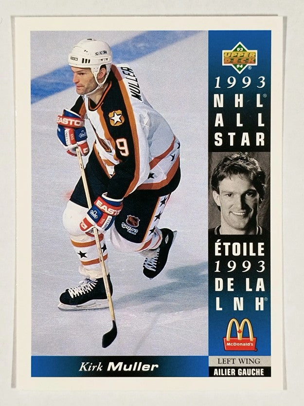 1993-94 McDonald's Upper Deck #20B Kirk Muller COR/Full stick blade showing