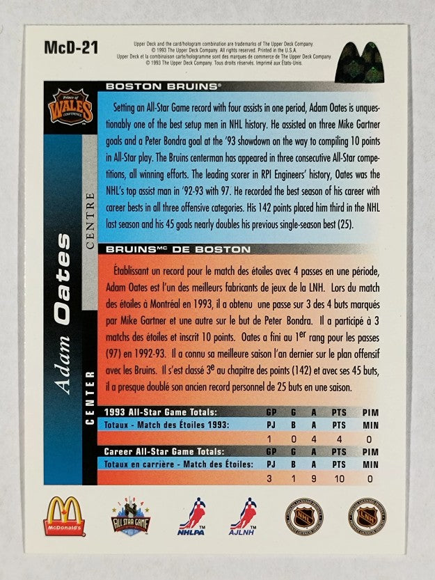 1993-94 McDonald's Upper Deck #21 Adam Oates