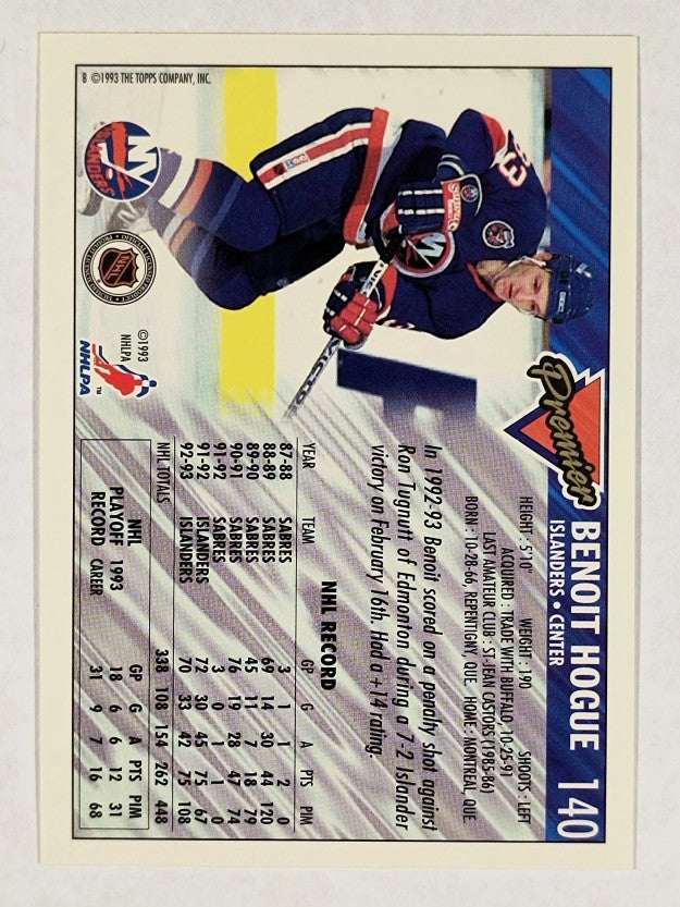 1993-94 Topps Premier #140 Benoit Hogue
