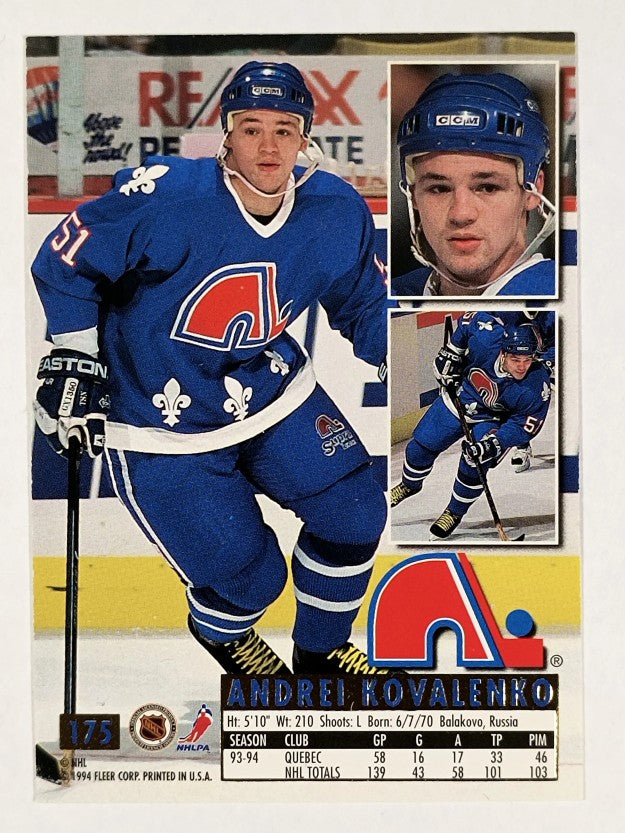 1994-95 Ultra #175 Andrei Kovalenko