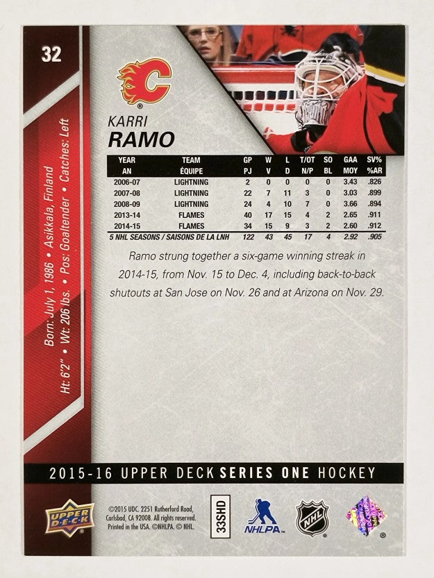 2015-16 Upper Deck #32 Karri Ramo