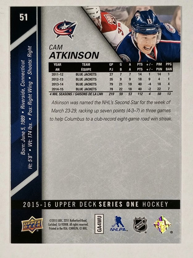 2015-16 Upper Deck #51 Cam Atkinson