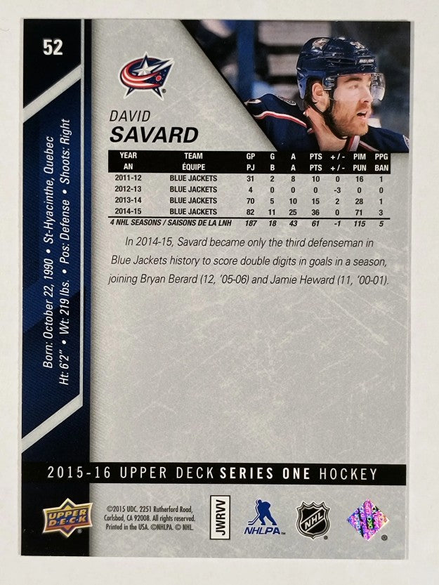 2015-16 Upper Deck #52 David Savard