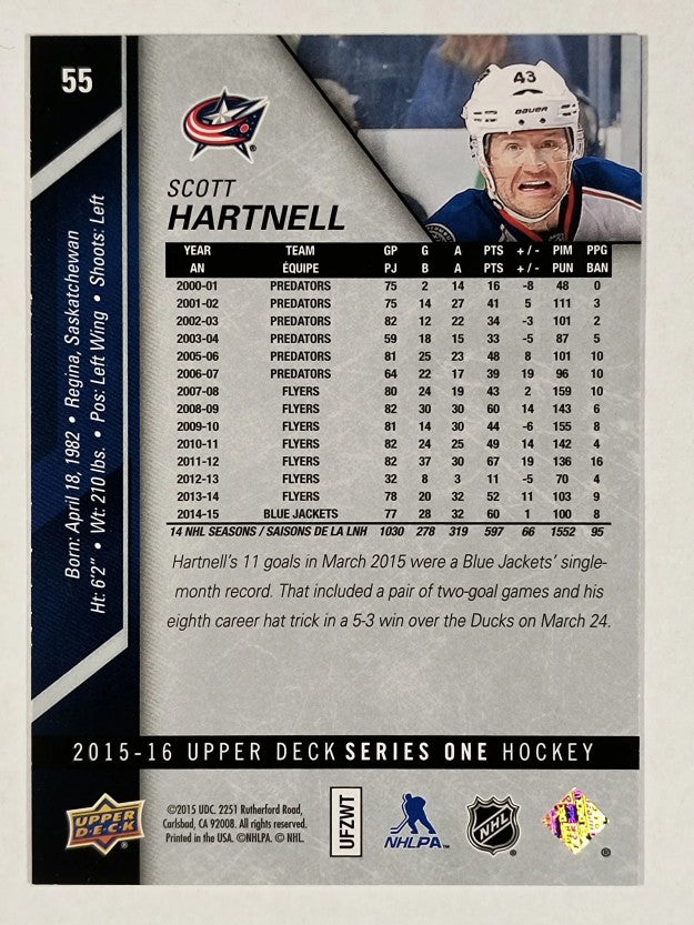 2015-16 Upper Deck #55 Scott Hartnell